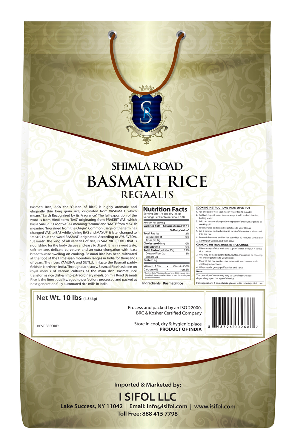 Shimla Road Basmati Rice REGAALIS  (rice>12)